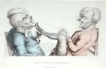 A cartoon  of a man having his tooth pulled out with a piece of string, courtesy of Surgeons' Hall Museum, RCS Edinburgh, click this link to go to the Medical page
