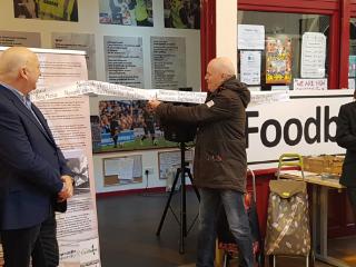 Foodbank Histories exhibition launched by I, Daniel Blake star David Johns. Part of Being Human festival of the humanities. 