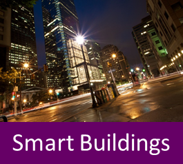 Graphic with text: smart buildings