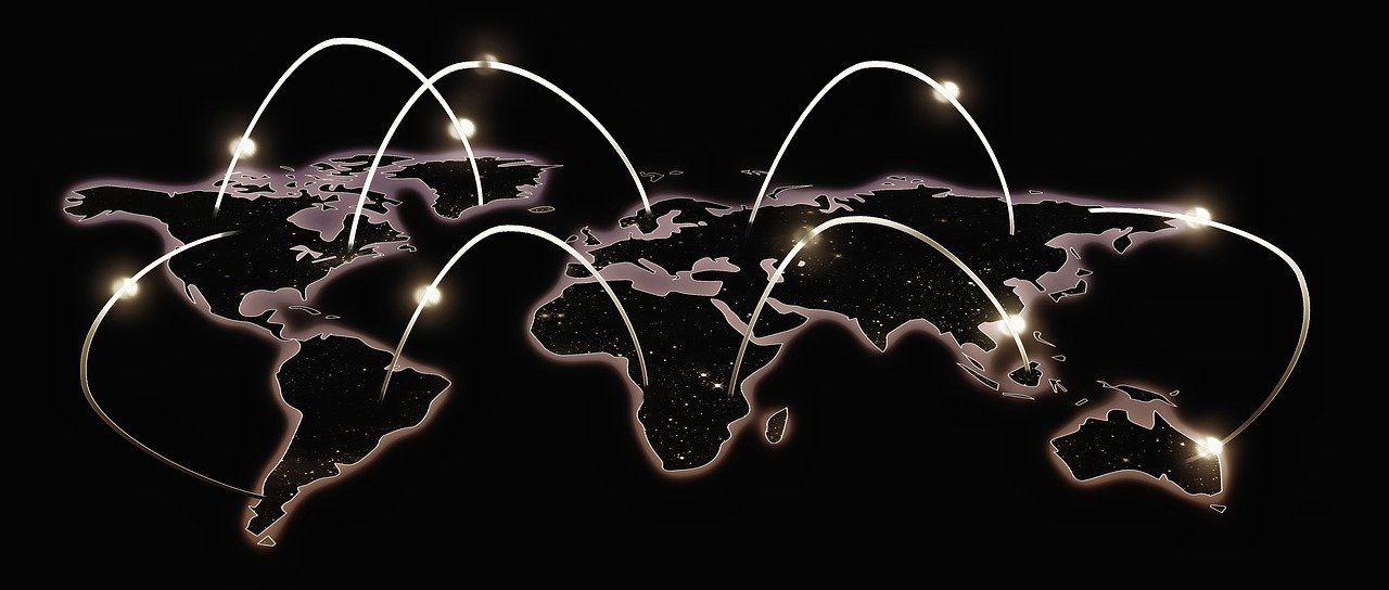 Network Header Background, Earth connected by Network