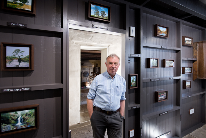 Mark Fairnington with his installation, Walking, Looking and Telling Tales.